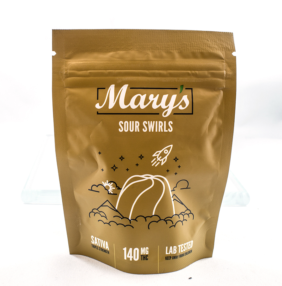 Marys 140mg THC Sativa Sour Swirls